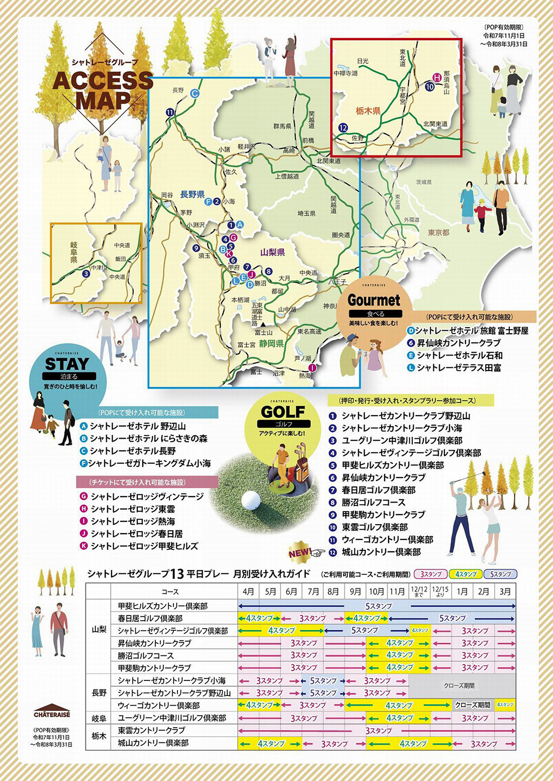 シャトレーゼグループ11コース スタンプラリーのご案内