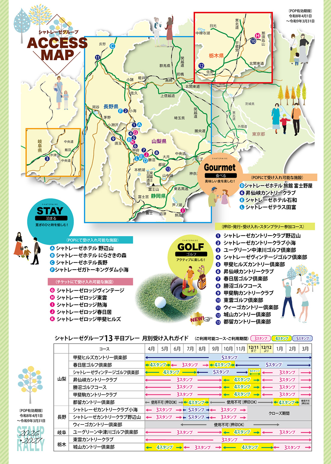 シャトレーゼグループ11コース スタンプラリーのご案内